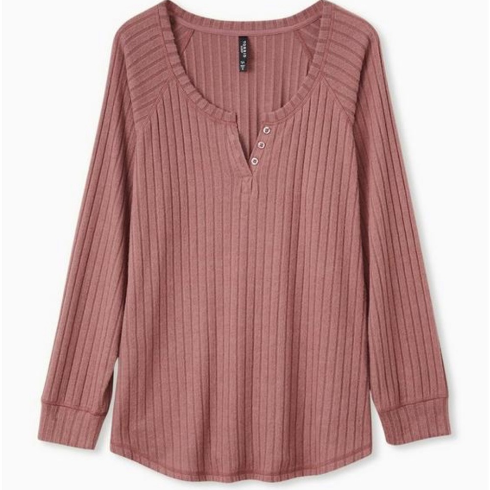 Brushed Rib Long Sleeve Lounge Tee